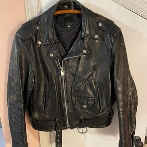 Vintage real leather motorcycle jacket